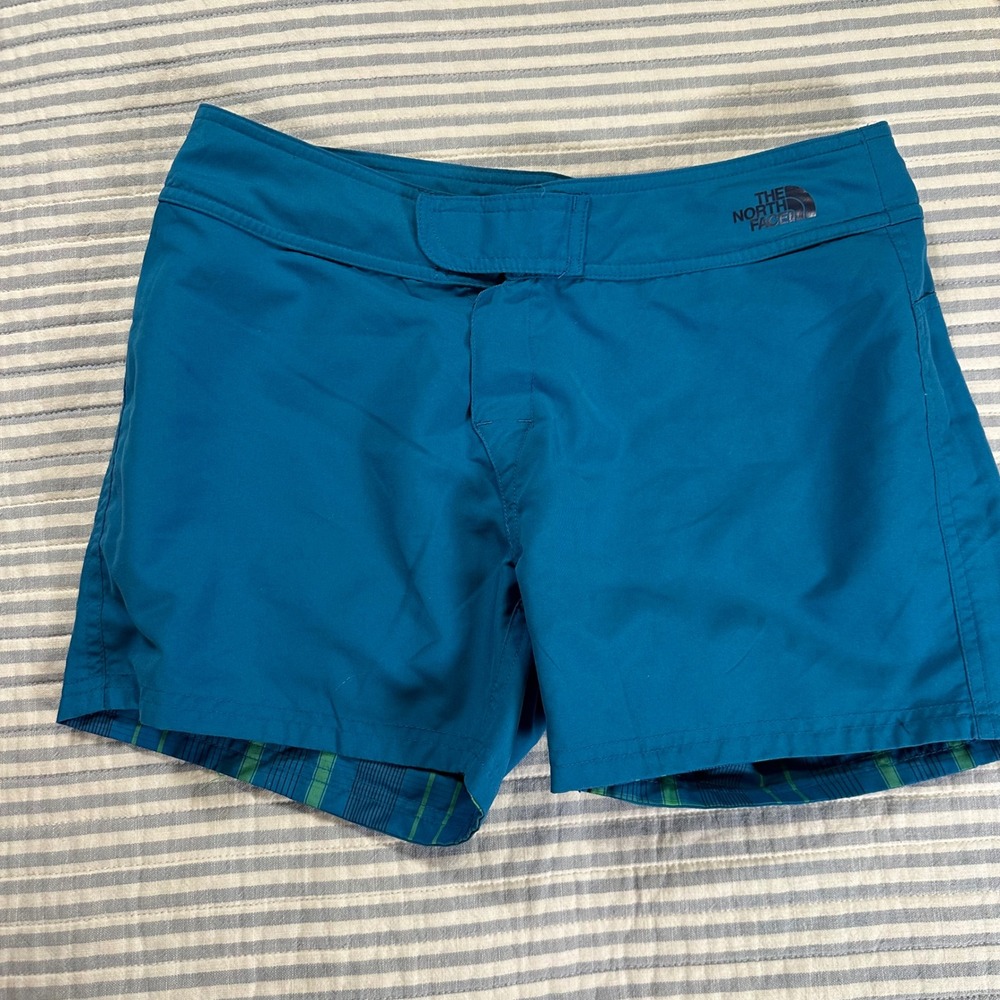 The North Face Teal Blue Board Shorts Womens 4 Hiking Swim Trunks AXPN S12